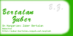 bertalan zuber business card